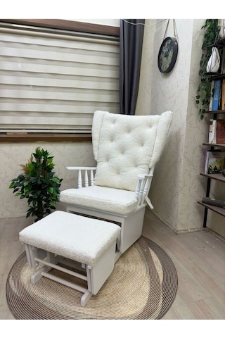 Asedia Mama Puflu Lake Teddy Krem Minderli Sallanan Emzirme Koltuğu