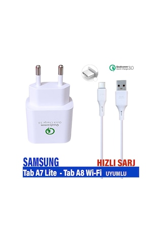 Samsung Galaxy Uyumlu Tab A8 Wi-fi Tablet Tab A7 Lite Tablet Şarj Aleti Hızlı Şarj Type C Kablo