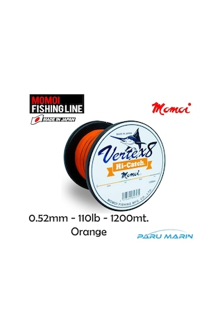 Momoi Vertex 8x 0.52mm 110lb 1200mt. Turuncu İp Misina