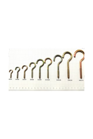 Piton Vida - Çengel Vida - Kanca Vida Tüm Ölçüler Istediğiniz Adetler 23X150-5 Adet