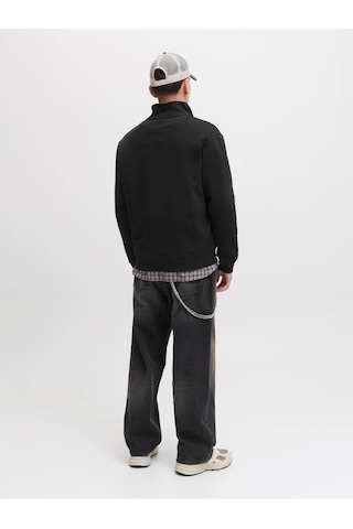 Jack & Jones Jack&jones Jornorrebro Yarım Fermuarlı Dik Yaka Erkek Sweatshirt 12282899 Siyah