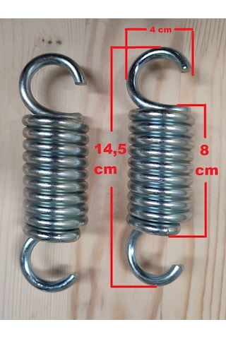 7 Mm Çelik Çiftli Salıncak Yayı - Uzun - 10 Boğum - 14.5 Cm