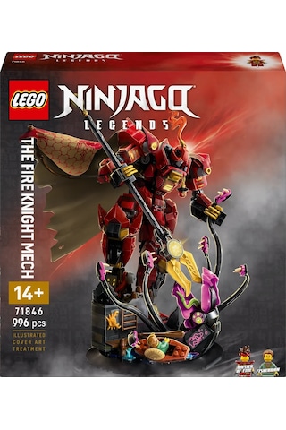 LEGO® NINJAGO® Ateş Şövalyesi Robotu 71846 - 14 Yaş ve Üzeri Çocuklar için Kai ve Balıkçı Minifigürleri İçeren Oyuncak Yapım Seti (996P)