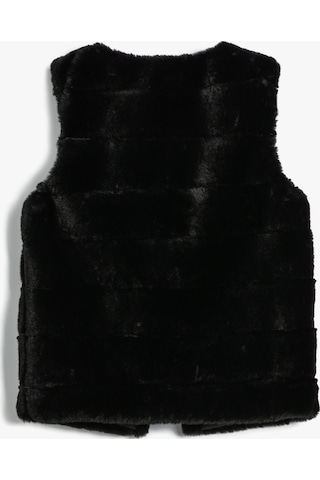 Koton Peluş Yelek Yuvarlak Yaka Kolsuz Siyah 4wkg20005aw 4WKG20005AW999 Siyah