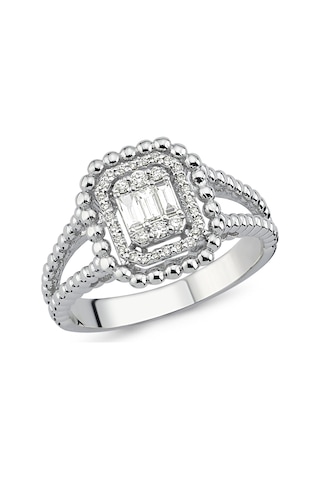 Nadias Jewellery Baget Motifli Baget Pırlanta Yüzük