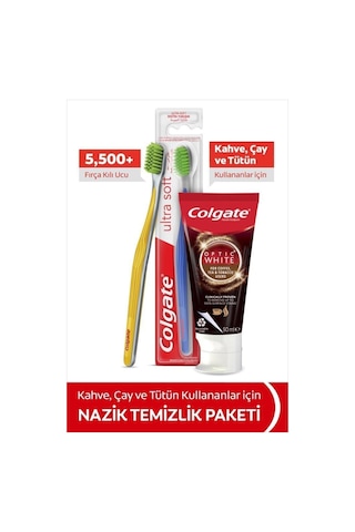 Colgate Optic White Kahve Çay Kullananlar İçin Diş Macunu 50 ML + Ultra Soft Yumuşak Diş Fırçası