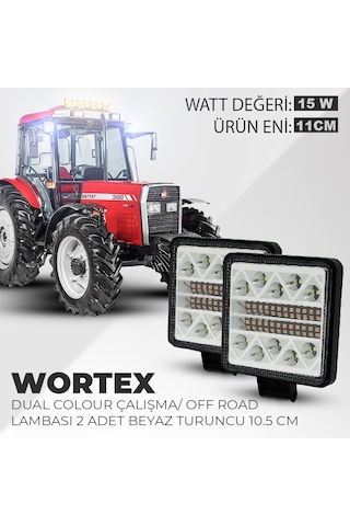 Dual Colour Wortex Off Road Lambası Beyaz-turuncu 2 Adet