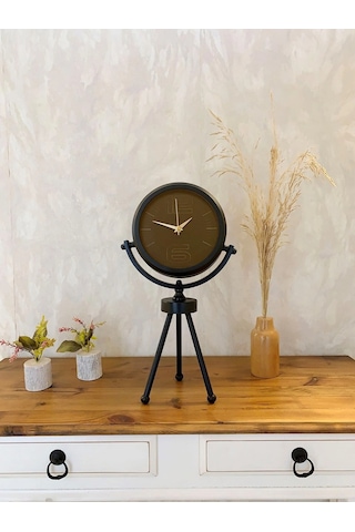 Siyah Metal Mini Tripod Spor Masa Saati 45 26 Cm Çok Renkli