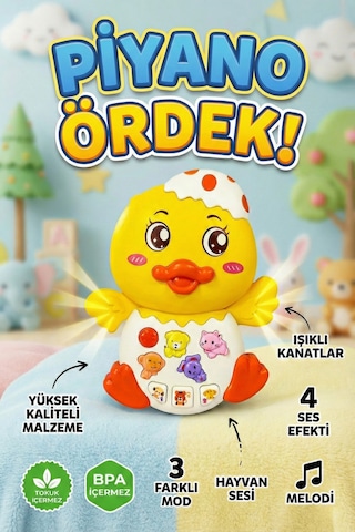 Çok Fonksiyonlu Bebek Piyanosu Sesli Ve Işıklı Aktivite Oyuncağı - 15 Cm