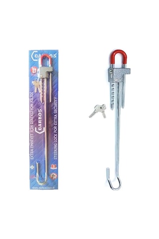 Oto Emniyet Kilidi Anahtarlı Pedal + Direksiyon Kilitleyici 60 Cm