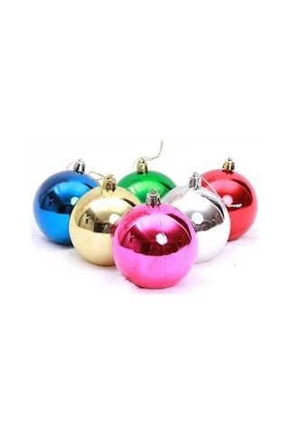 Renkli Parlak Şık 6 Lı Yılbaşı Çam Ağacı Topları Süsleri 4 Cm Noel Çam Ağacı Süsü Ev Ve Ofis Dekoru Çok Renkli