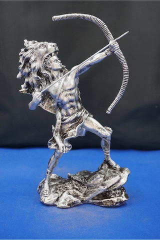 Herkül Antik Yunan Kahramanı Heykeli- 27 Cm Herakles Biblo Ev Ofis Hediyelik Gümüş