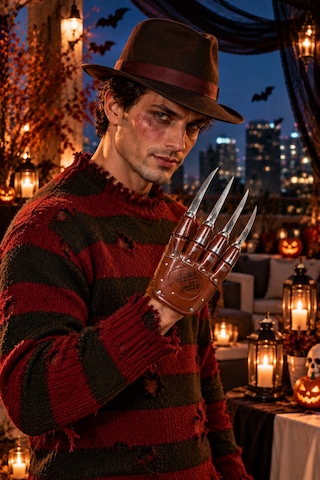Halloween Freddy Tarzı 4 Pençeli Eldiven Metal Görünümlü Cadılar Bayramı Korku Kostüm Aksesuarı