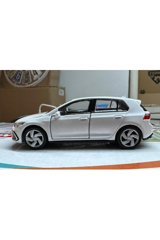 Oyuncak Metal Model Araba 1/36 Çek Bırak Vw Golf 8 Gtı Beyaz