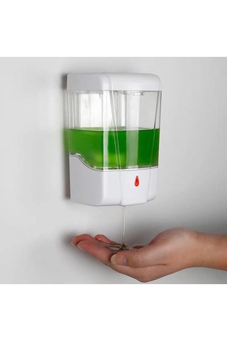 Gajeena Duvar Tipi Otomatik Algılama Sabun Dispenseri, 700ml Büyük Kapasite, Dokunmadan Sabun Verici, Şeffaf Gözlem Penceresi, Pil Dahil Değil Beyaz