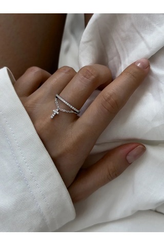 Sılverme 925 Ayar Gümüş Haç Kolye Halkalık 177164144 Gri