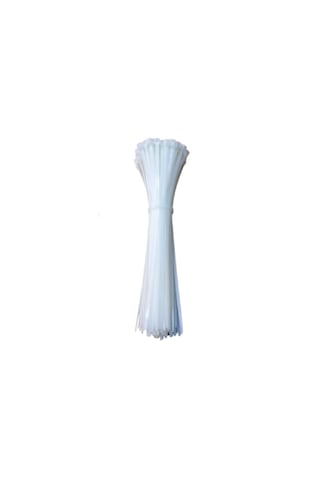 Nora 3.6x300 Mm Kablo Bağı - Plastik Kelepçe - Cırt Kelepçe Beyaz 100 Adet 3.6 x 300 MM