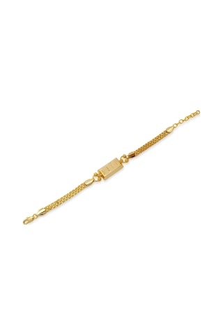 İmitasyon Altın Kaplama Hazır Zincir Desenli Külçe Bileklik Blk-1152 Altın