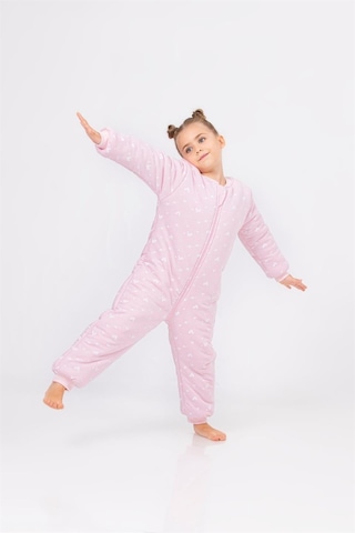 Kız Erkek Çocuk Kalın Elyaf Dolgulu Premium Kalite 2.5 Tog Desenli Uyku Tulumu Pembe