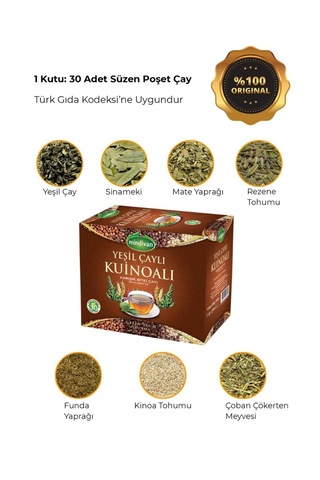Mindivan Kinoa Tohumlu Bitki Çayı - 30'lu Süzen Poşet Çay