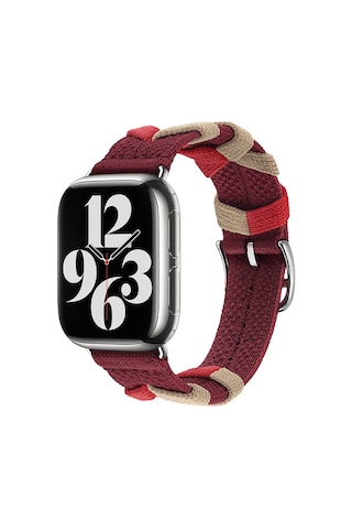 Zore Watch 44mm Uyumlu Clo- Krd-97 Sarmal Örgü Tasarımlı Kordon-siyah