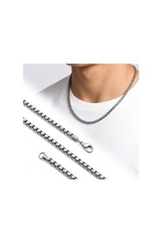 Beycen Aksesuar Arnavut Erkek Çelik Kolye 3mm 55cm Gümüş Rengi 3902eck042 Çok Renkli