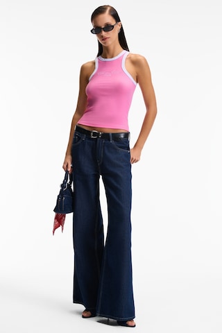Ethıquet Selmıra Kadın Nakışlı Halter Yaka Slim Fit Kolsuz Pembe Atlet