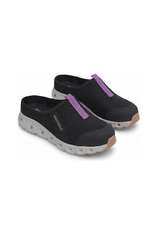 King Paolo H5204 Missy Kadın Memory Foam Sabo Terlik Siyah - Mor
