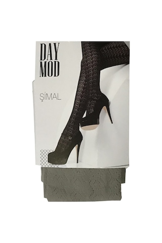 Moon Wear Daymod Kadın Şimal Micro File Desenli Külotlu Çorap Zeytin Yeşil