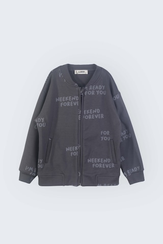 Luess Erkek Çocuk Metraj Baskılı Pamuklu Hırka 3-4 Yaş 8-9 Yaş -Siyah