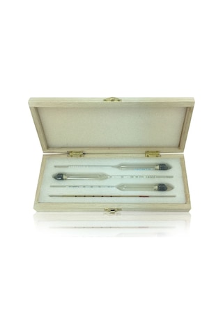 Aek-Tech 3'Lü Set Alkol-Metre 0-40-70-100 Ahşap Kutulu