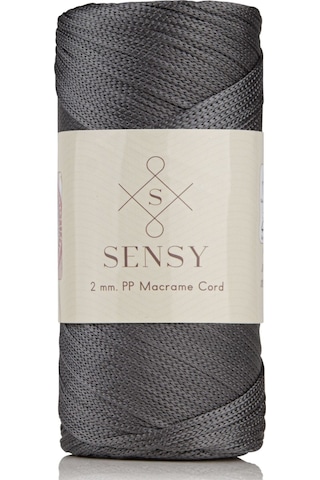 2 Mm - 200 Gr Polyester Makrome Ipi Koyu Gri 230 M Polyester Makrome Ip Supla Ip Ve Çanta Ipliği
