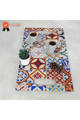Decorita Cam Tepsi Çini Desen 29Cm X 52Cm