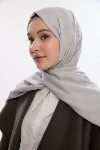 Mirsoy Scarf İpeksi Jakar Şal V Desen Gri