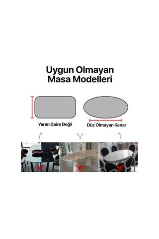 Buzlu Siyah Şeffaf Pvc 2,0 Mm Kalın Oval Masa Örtüsü Kaymaz Koruyucu, Düz Kenarlı Yarım Daireli Siyah