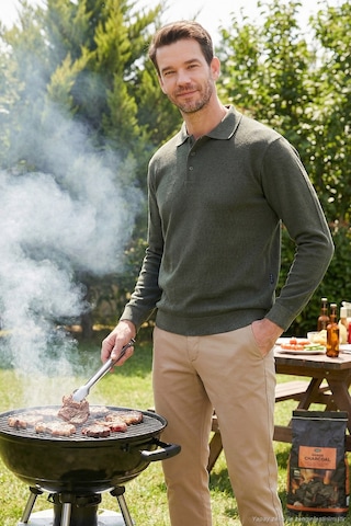 Buratti Pamuk Karışımlı Regular Fit Erkek Polo Yaka Kazak 456223 Haki