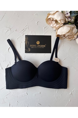 Lady Baby Straplez Kesim Destekli Dikişsiz Balensiz Toparlayıcılı Siyah