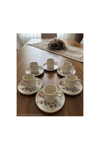 6 Kişilik Kahve Fincanı Takımı-12 Parça Beyaz