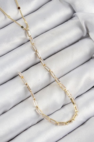 Pirinç Zirkon Taşlı Model Gold Renk Y Kolye - Tj-bko10450 Çok Renkli