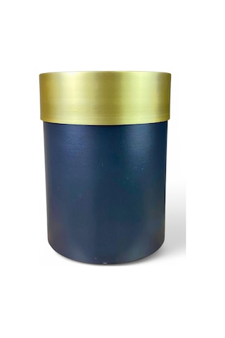 Yuvarlak Paslanmaz Saksı Gold Kemerli 30x40 Cm Yeşil