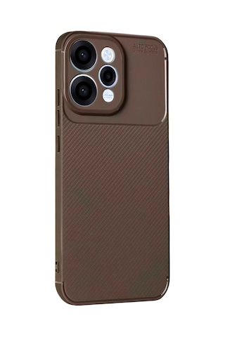 Newface - 801 - Oppo Reno 15 Auto Focus Karbon Kapak - Csmo-tex - - Kahverengi