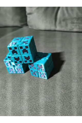 Minecraft Creeper Tasarımlı 3d Baskı Sonsuzluk Rahatlatıcı Küpü Infinity Cube