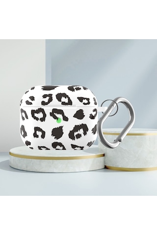 B Serisi Silikon Baskılı Leopar Baskı Kablosuz Kulaklık Koruyucu Kılıf Airpods Uyumlu 3 B-2 Diğer