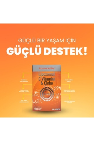 Advancemax Lipozomal C Vitamini & Çinko 30 Kapsül