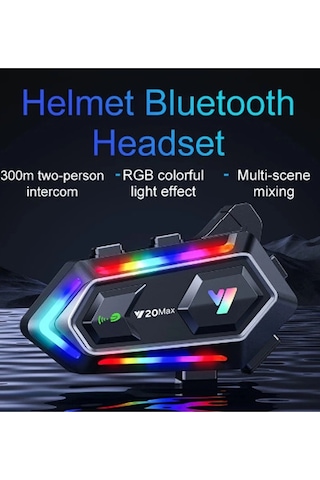 Y20 Motosiklet 5.3 Kask Intercom 2 Kişi 300 Metre Eşleşme Özellikli