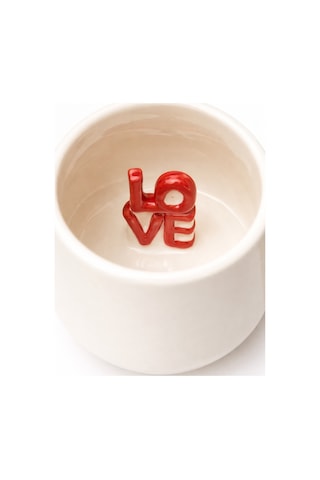 Love Yazılı Seramik Kupa Çok Renkli