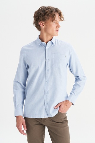 Wrangler Pamuk Regular Fit Normal Kesim Mavi Gömlek