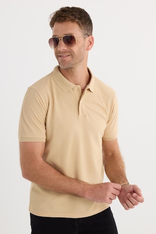 Tudors Erkek Slim Fit Dar Kesim Pamuklu Yumuşak Dokulu Serin Tutan Kumaş Düz Pike Kum Beji Polo Yaka Tişört-33706 Bej