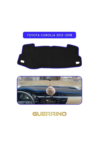 Toyota Corolla 2012-2018 Torpido Koruma Kılıfı Mavi Kenar