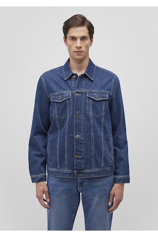 Mavi - Drake 90'lar Puslu Koyu Mavi Jean Ceket 010143-87939 Lacivert